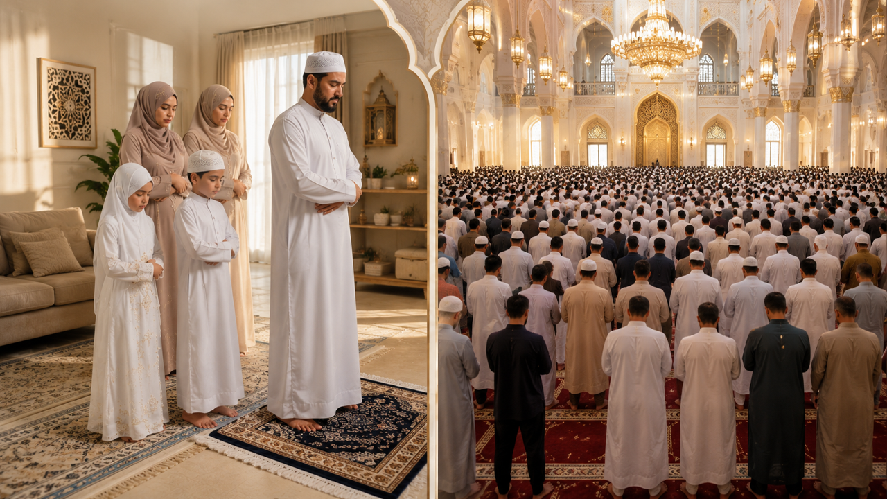 كيفية صلاة العيد الأضحى في المنزل والمسجد